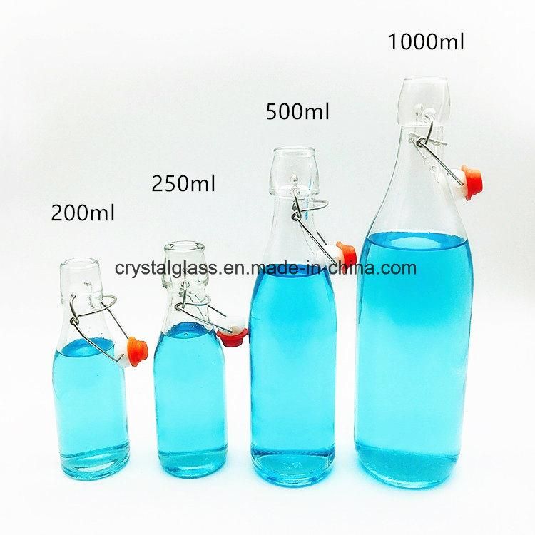 Wholesale 300ml Clear Glass Fresh Juice Cold-Brewing Bottle with Metal Lid