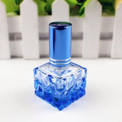 Colorful Square Glass Perfume Bottle 10ml Small Sample Portable Parfume Refillable Scent Sprayer Cosmetic Spray Bottle