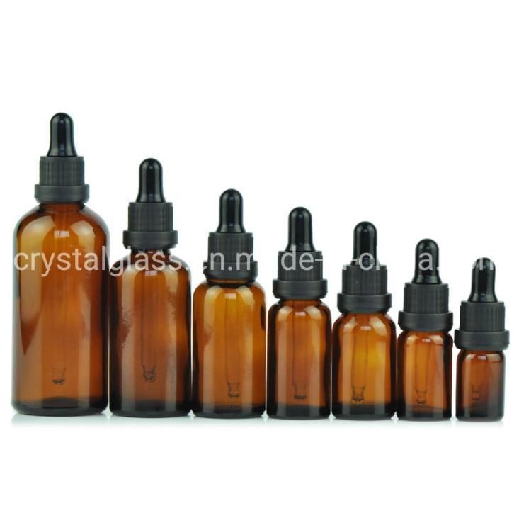 Amber Color Essential Oil Glass Bottles with Dropper Cap