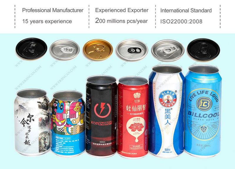 355ml Cans with Can Ends Beverage Cans Beer Cans Soda Cans Energy Drink Cans
