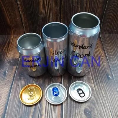 Blank Aluminum Can Standard 500ml 16.9oz Sleek Fit 330ml 11.15oz 11.3oz 330cc 11.3 Oz Ounce for Beer