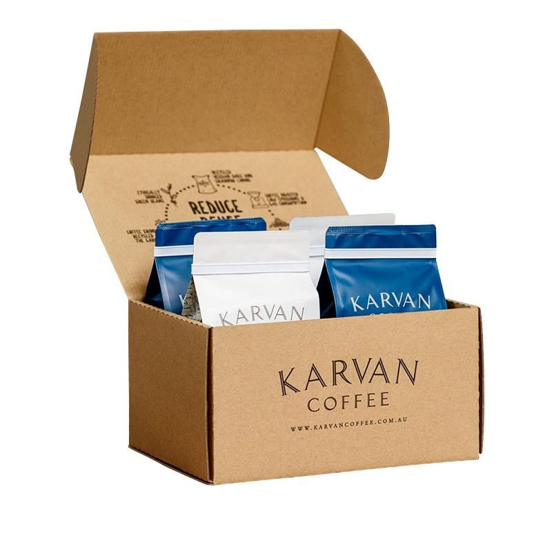 Custom Brown Two-Sided Printed Foldable Kraft Carton Coffee Beans Transport Corrugated Shipping Packaging Box