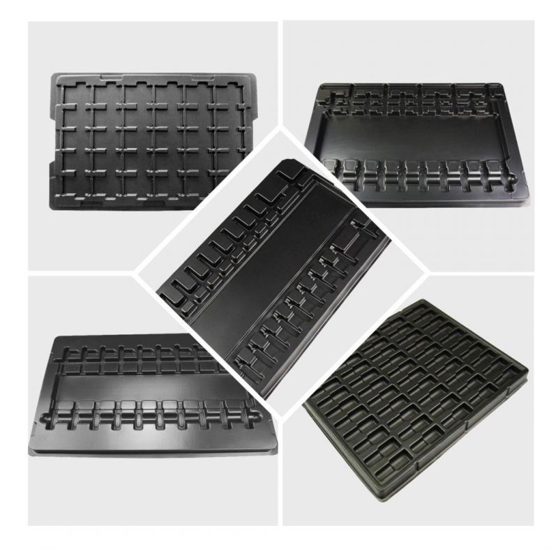Factory Custom ESD Black Component Blister Packaging Tray for Electronic