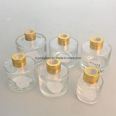 Small 50ml Clear Reed Oil Diffuser Glass Bottle with Gold Screw Cap