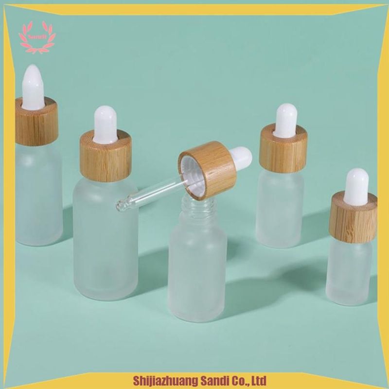 Stock 30ml White Green Clear Cosmetic Empty Dropper Bottle