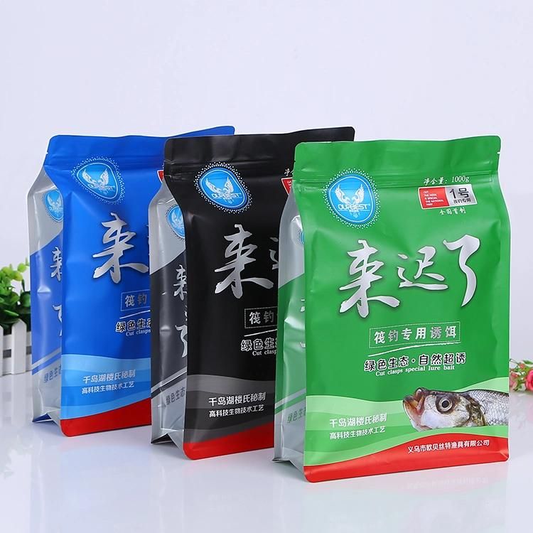 500g Eight Sides Seal Packaging Bag / Quad Seal Foil Flat Bottom Coffee Pouch with Clear Window