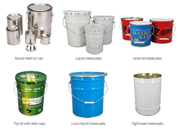 25L Closed Head Metal Buckets for Machine Oil