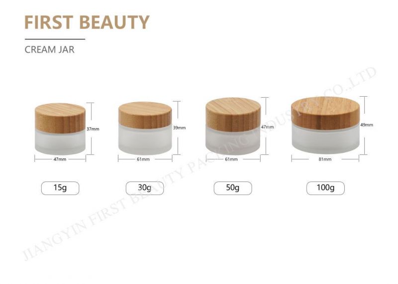 Bamboo Packaging Jar Cream Container Accept Logo Custom