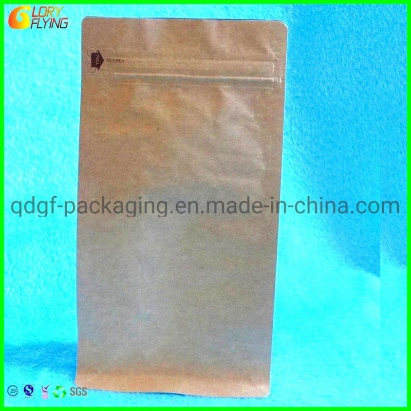 Biodegradable Paper Bag with Zipper for Packing Tea and Dry Foods