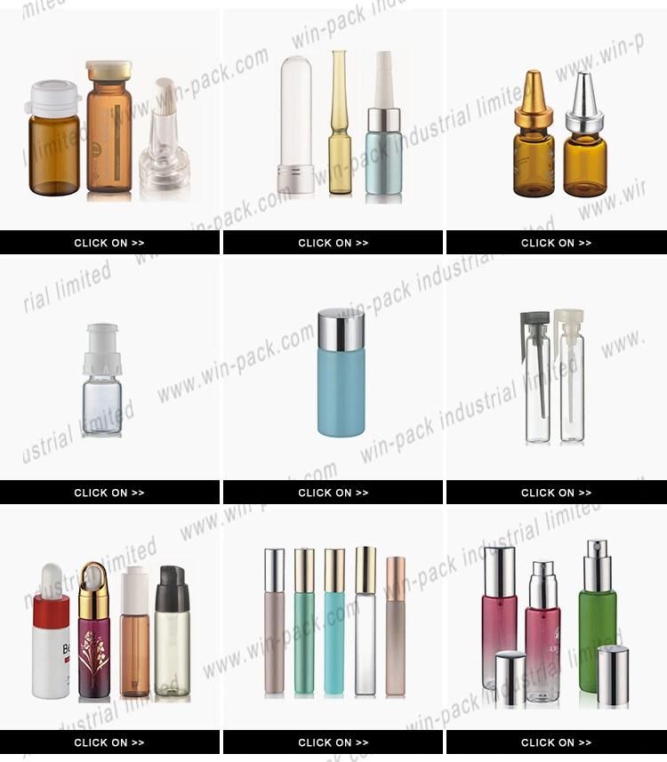 30ml Round Shape Spin Press Button Dropper Bottle Luxury Glossy Silver Collar Serum Cosmetic Bottle