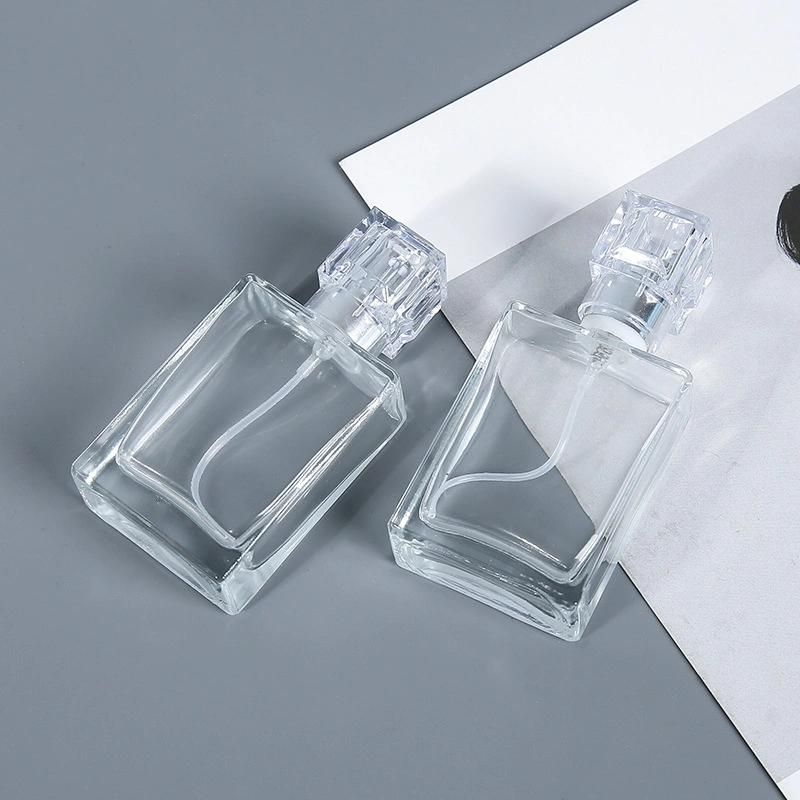 30ml 1oz Clear Refillable Perfume Bottle Portable Square Empty Glass Perfume Atomizer Bottle