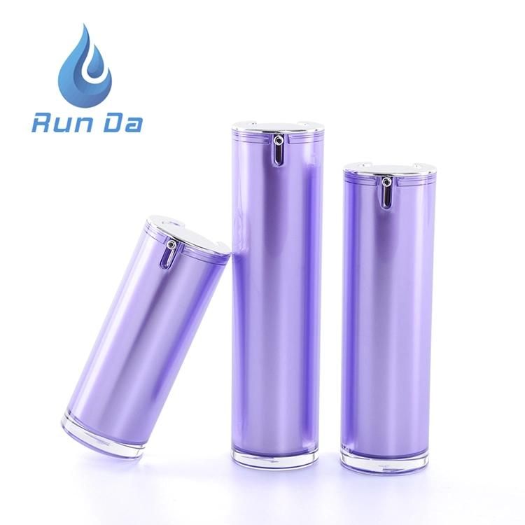 15 30 40ml Factory Price Airless Spray Cosmetic Container Pink Silver Bottle