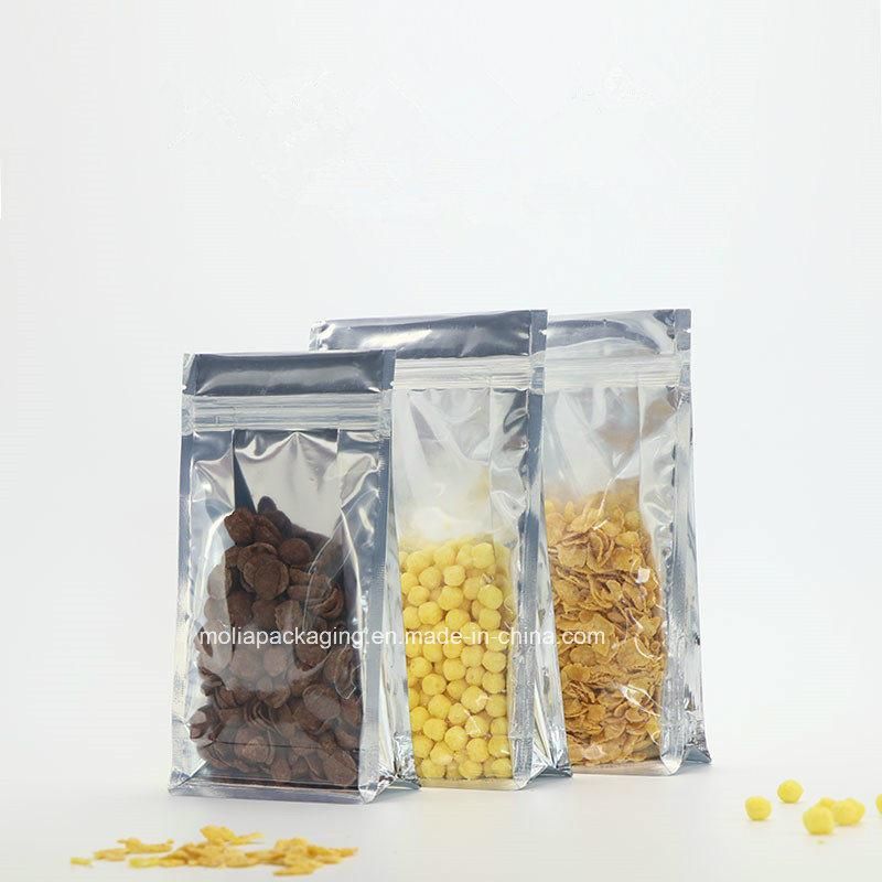 Food Safe Stand up Matte Mylar Bags Aluminum Foil Clear Pouch with Zipper Mylar Heat Seal 8 Oz Coffee Nuts Packaging Flat Bottom Bag