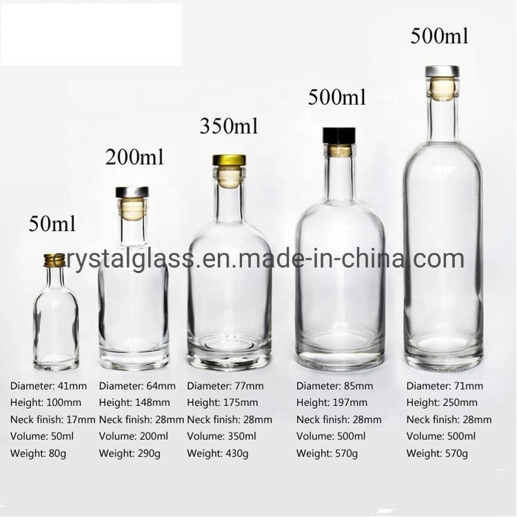 50ml 100L Mini Glass Alcohol Bottle for Liquor with Aluminum Screw Cap Wine Bottle