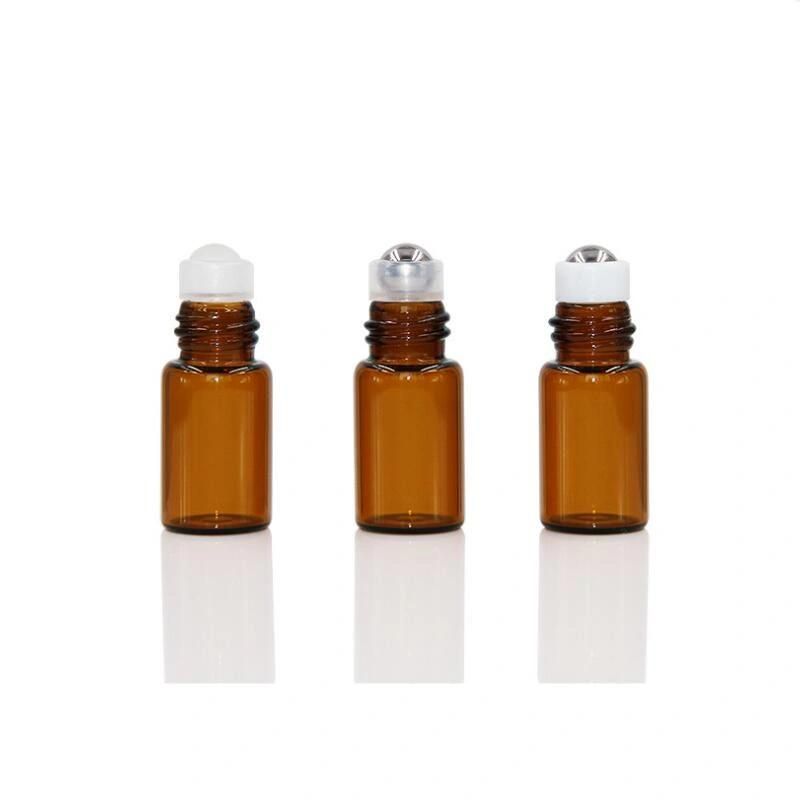 1ml, 2.5 Ml Clear Empty Roll on Bottle with Gold Metal Cap Amber Essential Oil Bottle Glass Vial Roller Bottle