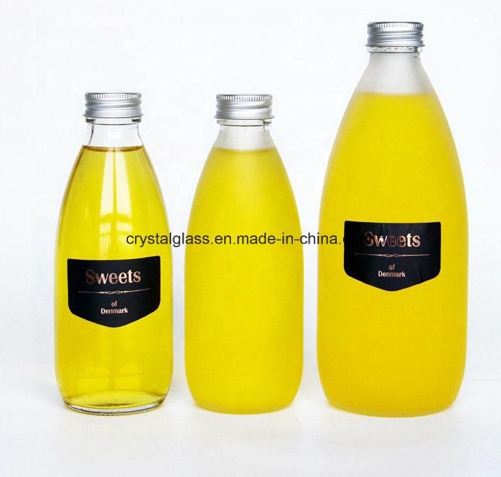 Lead Free Cold Press Drinking Glass Juice Bottle with Screw Lid 300ml 500ml