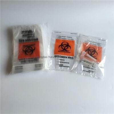 Custom Logo Lab Hospital Biohazard Specimen Bag with Document Pouch