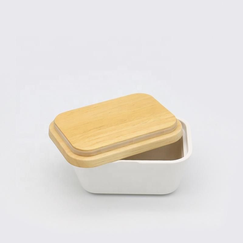 Brief Japanese Style Lunch Box Wooden Lid Suitable for Picnic or Daily Kitchen Organizer