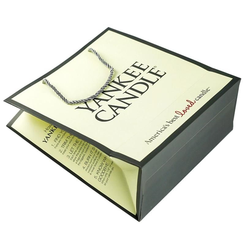 Light Yellow Color Printing Yankee Candle Package Paper Bag