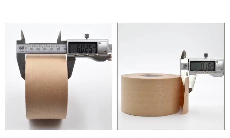 Brown Self Adhesive Water Activate Thread Kraft Paper Tape with Fiber