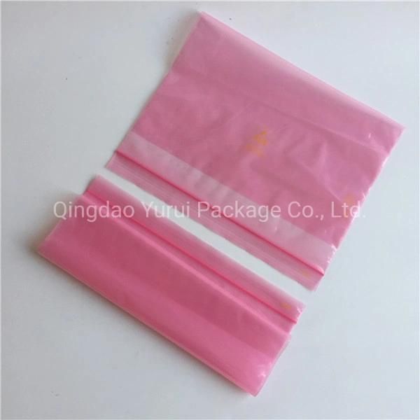 Zipper Seal Custom Function Bags LDPE Plastic Poly Pink Anti Static Zip Lock Bag