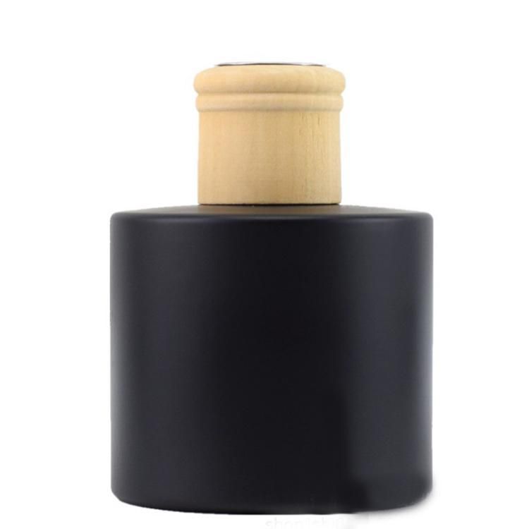 Round Matte Black Reed Diffuser Glass Bottle 200ml Glass Reed Diffuser Bottle