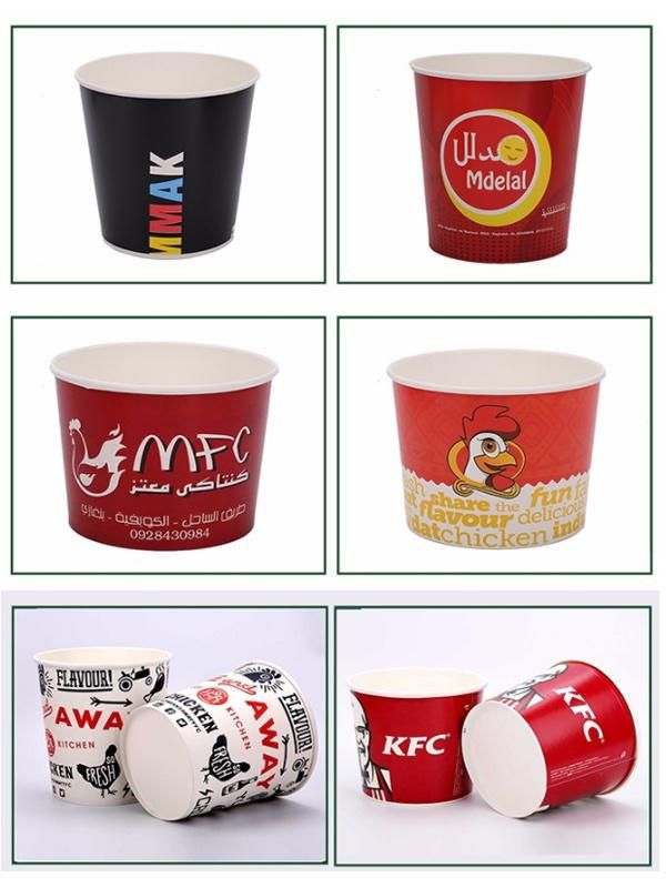 85oz Disposable Paper Fried Chicken Buckets with Lid