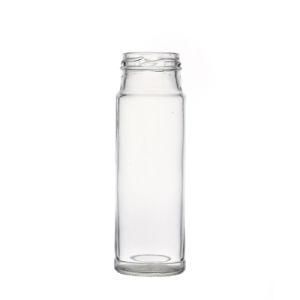 Wide-Mouth Screw Cap Flint Square High Quality Water Beverage Glass Bottle with Lids