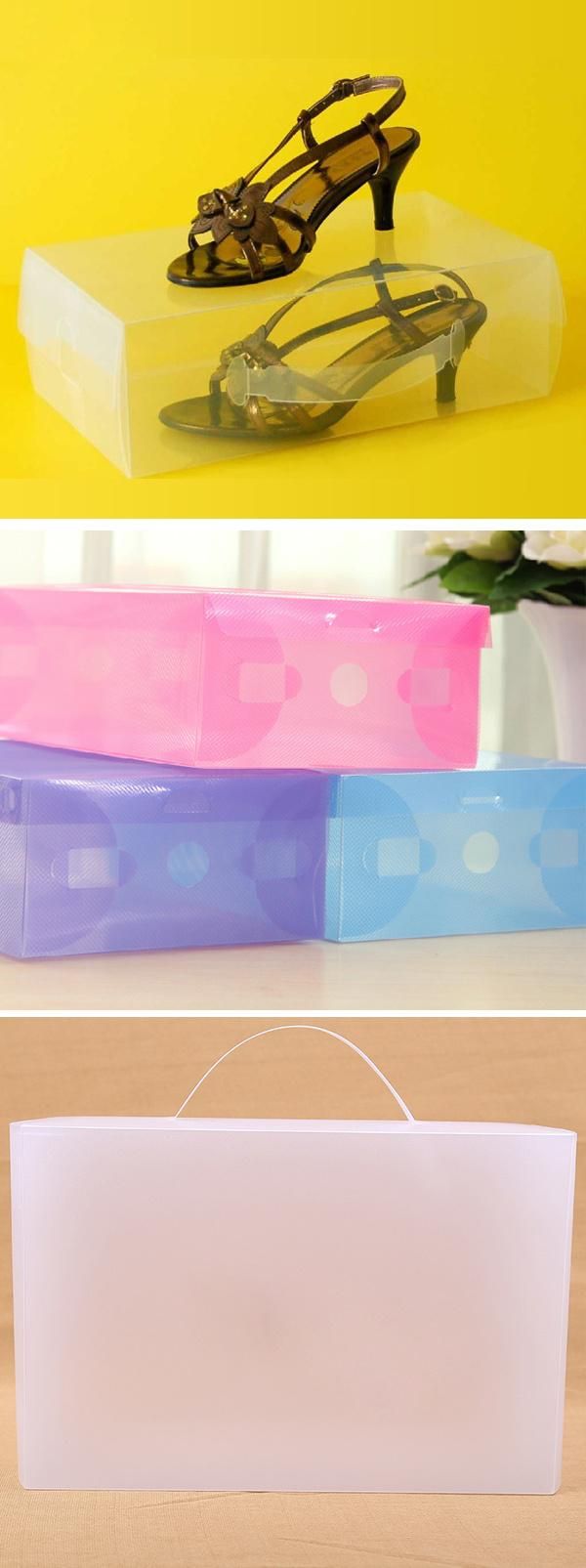 PP plastic storage clear shoe packaging box(PP box)