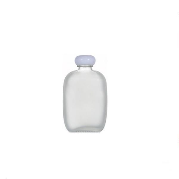 Flat Transparent 500 Ml Whiskey Juice Beverage Drinking Glass Bottle with Plastic Cap