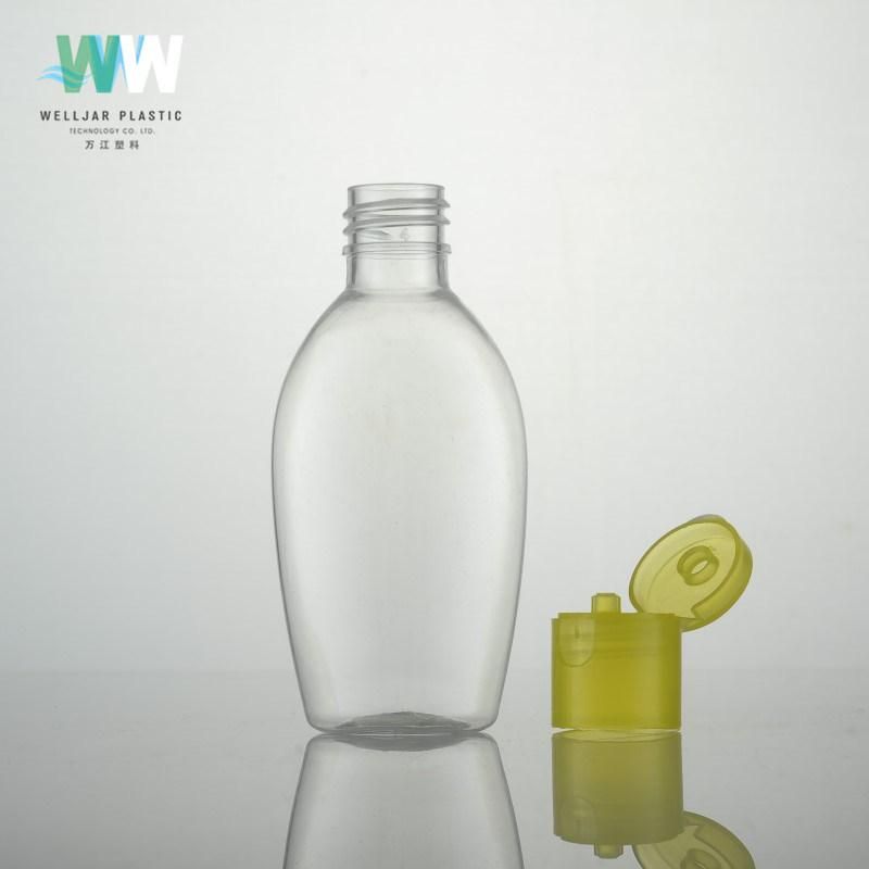 60ml Plastic Pet Flat Bottle with Flip Lid