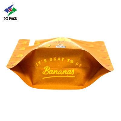 Dq Pack Custom Logo Mylar Bag Food Grade Stand up Pouch with Ziplock Packaged Nuts and Snacks Banana Flavored Chips Zipper Pouch