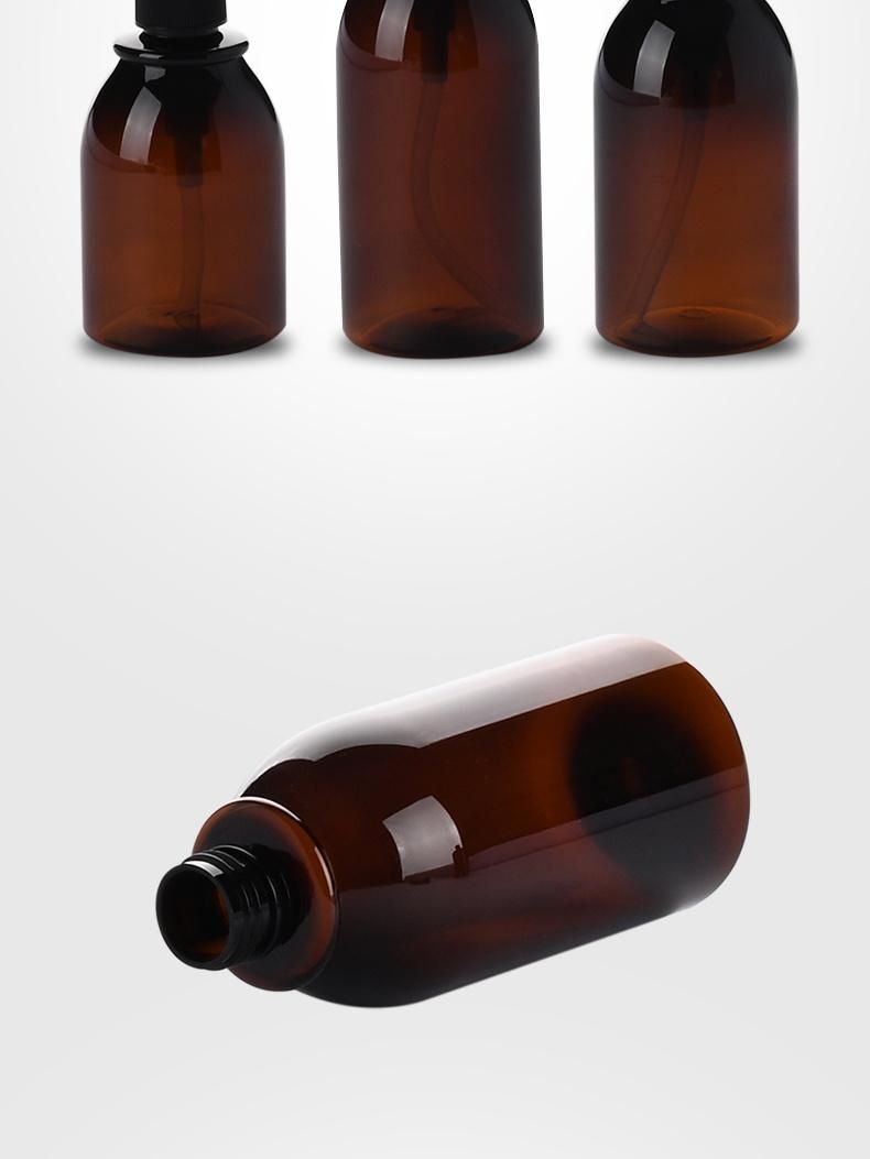 200ml Amber Color Cosmetic Bottle Plastic Pump