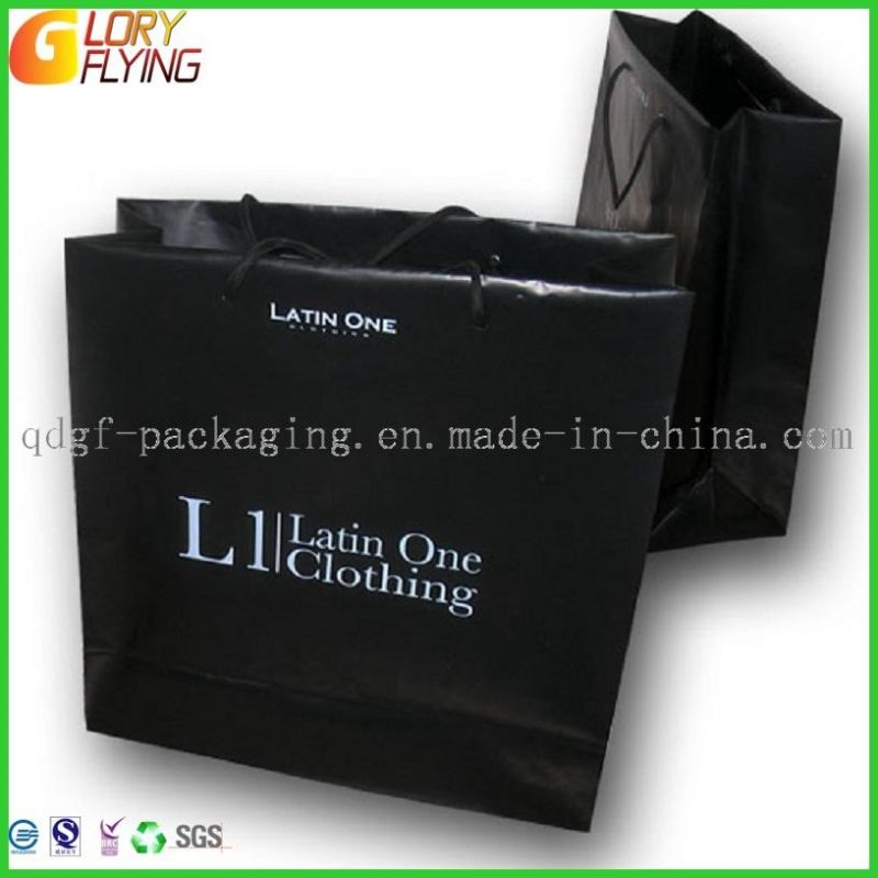 Plastic Gift Bag with Soft Nylon Handles and Gravure Printing