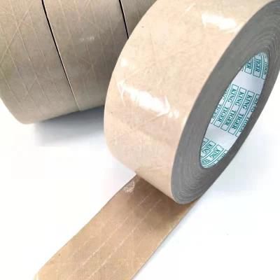 Eco-Friendly 100% Recyclable Reinforced Wet Water Activated Kraft Paper Tape