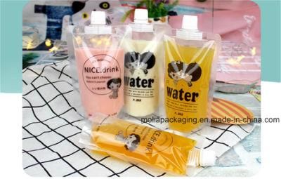 Custom High Quality Plastic Beverage Spout Pouch Fruit Juice Drink Spouted Bag