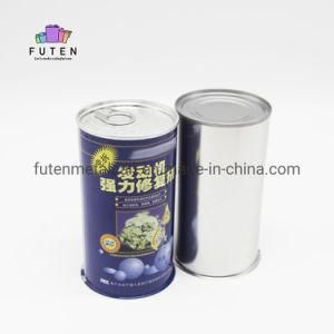 Cmyk Print Empty Round Metal Easy Open Lid Tin Can for Paint Lubricant Oil Packing Container