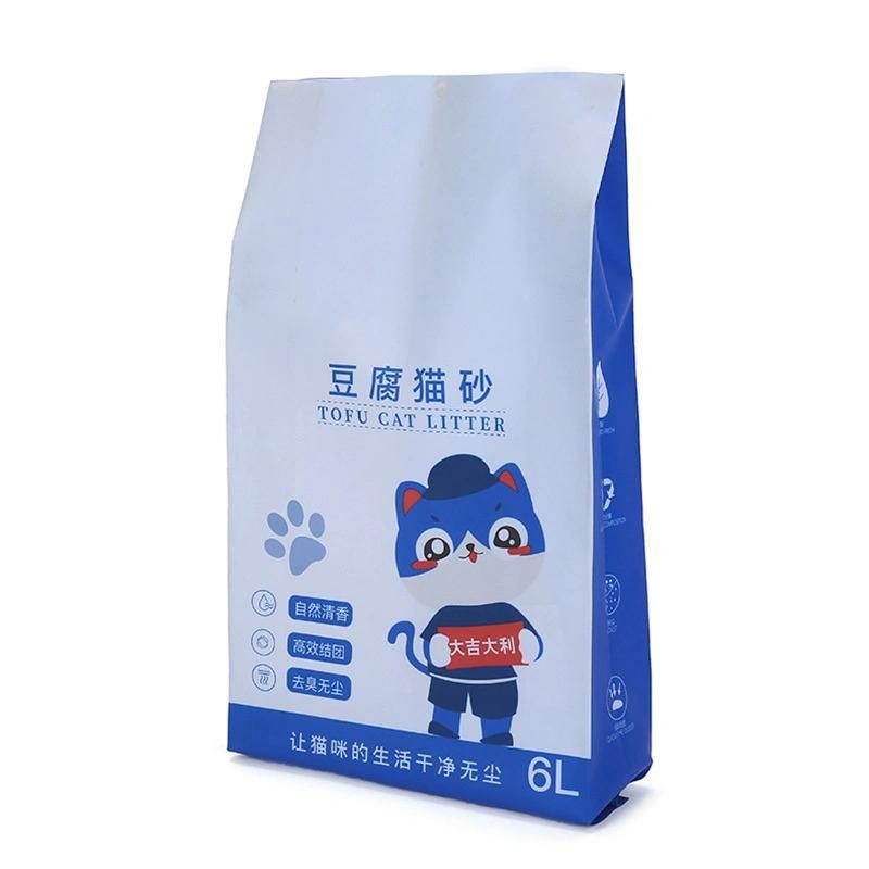 Eco-Friendly Tofu Cat Litter 5kg 10kg Plastic Polyethylene Packaging Bag with Design Printing