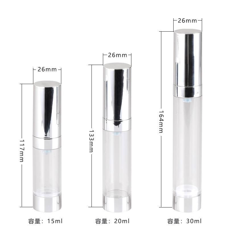 15ml 20ml 30ml Latest Design Empty Clear Transparent Vacuum Bottle for Serum Skin Care Products