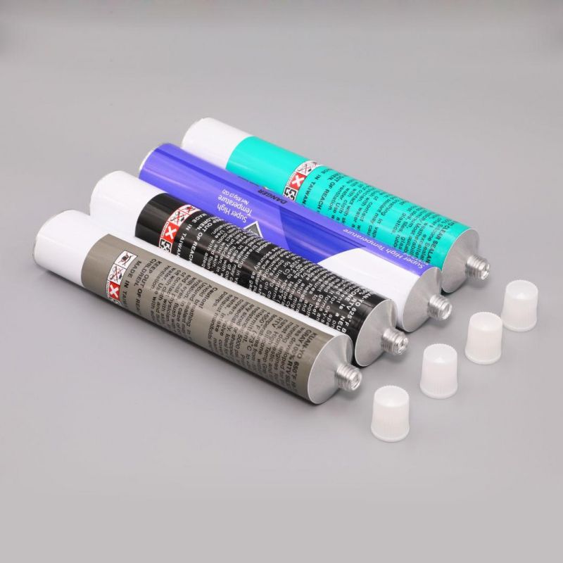 Silicone Adhesive Glue Tube Package Aluminum Collapsible Tube Package Furniture Maintance/ D28mm 50g with Plastic Screw Cap