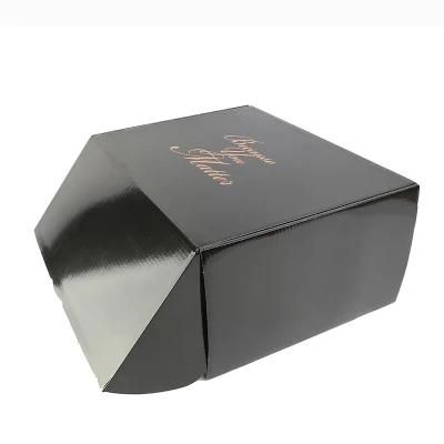 Black Shipping Mailer Box with Logo Gold Foil