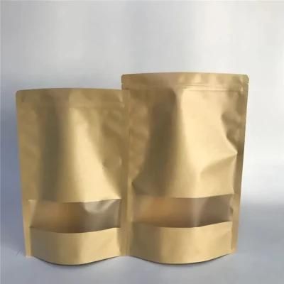 Stand up Pouch with Ziploc Kraft Paper Bag with Tear Notch