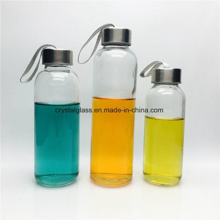 500ml Voss Shape Glass Mineral Water Bottle with Metal Cap