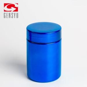 10oz Blue HDPE Chromed Plastic Bottle for Protein Powder