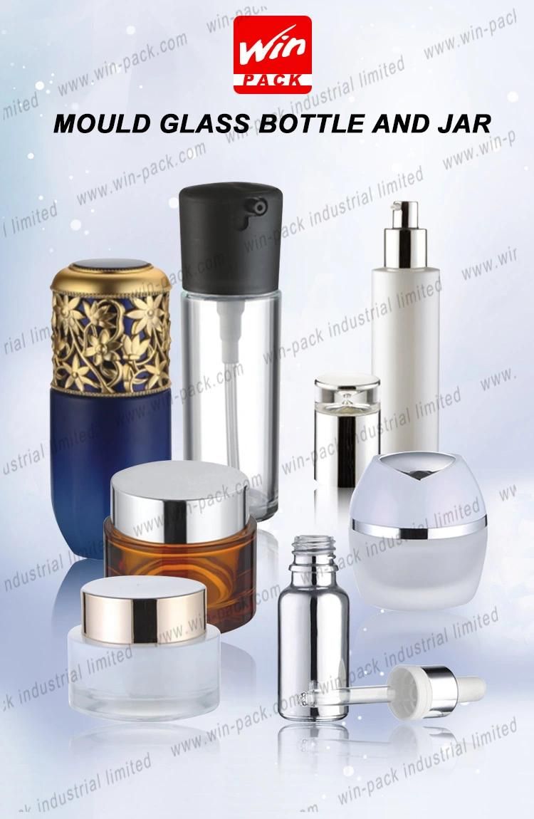 High Quality Glass Cosmetic Cream Glass Jar with Matt White Cap 15g 30g 50g 100g