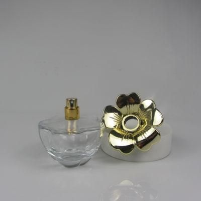 Empty Clear Perfume Oil Bottle 50ml with Flower Cap