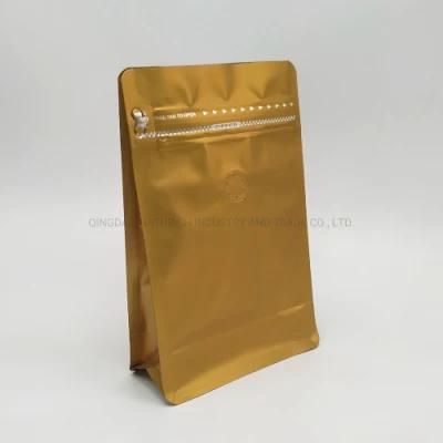 Plastic Food Packaging Bag Flat Bottom Zipper Bag with Valve