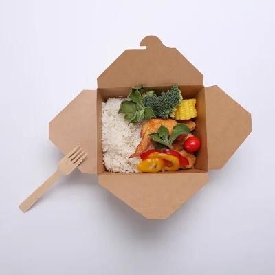 Paper Snack Food Box, Bio Degradable Cardboard Lunch Box, Custom Printed Disposable Catering Lunch Box