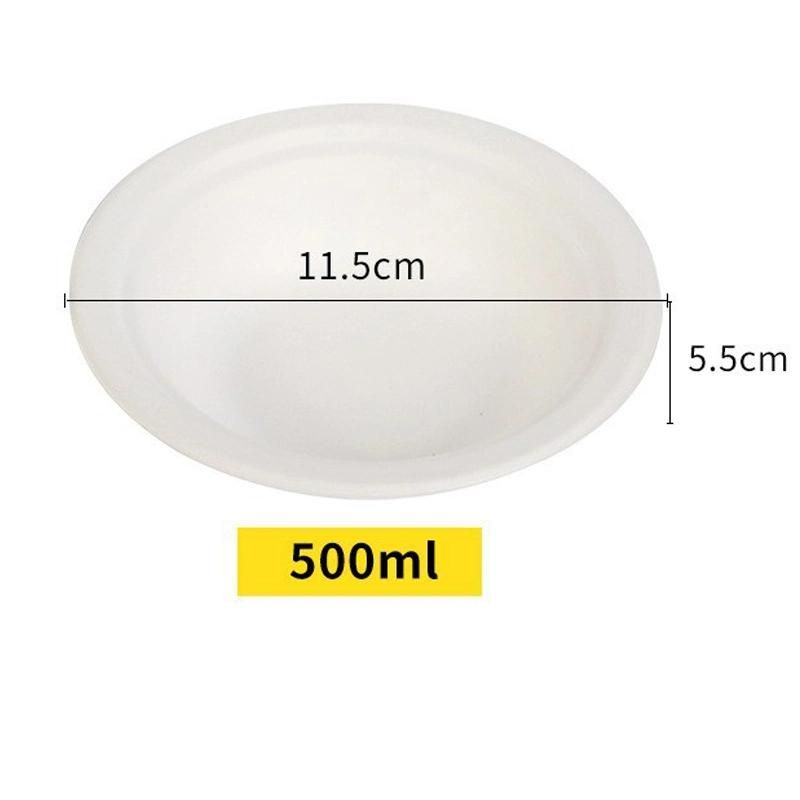 Large Eco Friendly 100% Biodegradable Bagasse Sugarcane Paper Bowl