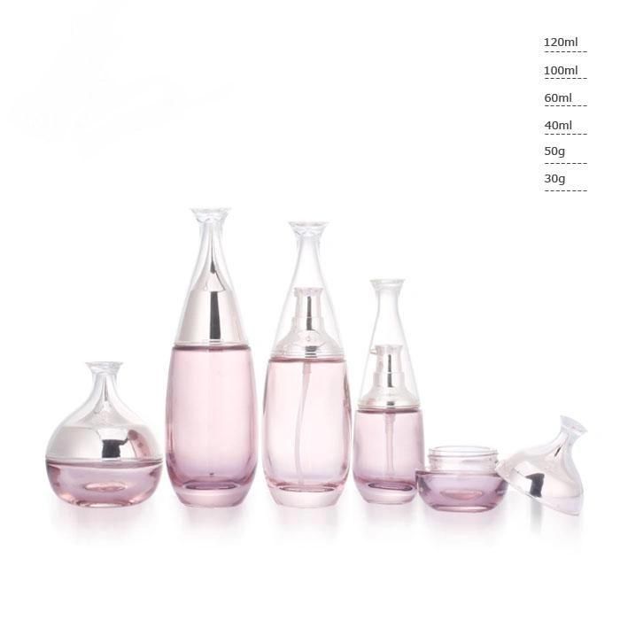 Ys004 Skin Color Plastic Cosmetic Bottle, Pink Cosmetic Jar, Pink Cosmetic Packaging Series Have Stock